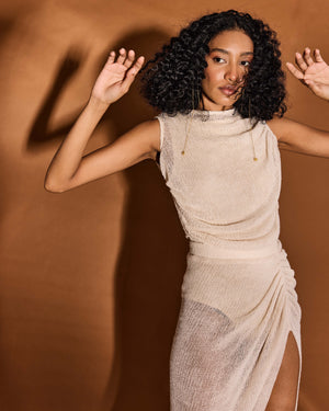 AMELIA Knit Draped Top | VJ