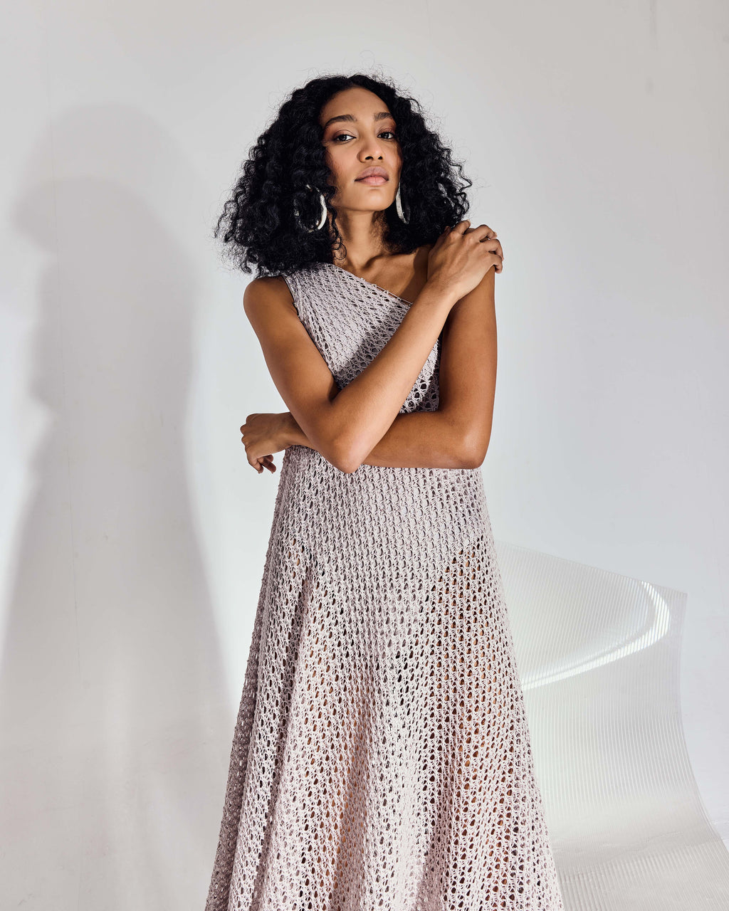 SELENE Asymmetrical Knit Dress